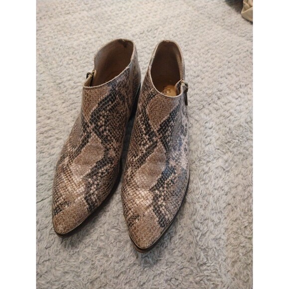 Lucky Brand classic leather snakeskin print 8.5 boots Y2K Animal - Picture 2 of 9